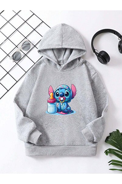 YUNAYT Παιδική μπλούζα με κουκούλα με στάμπα