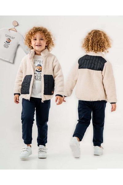 Sani 3-Piece Plush Soft Zippered Tracksuit Set for Boy