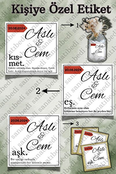 sanatıbedi Kare Söz Nişan Nikah Düğün Kına Kişiye Özel Madlen Çikolata Etiket...