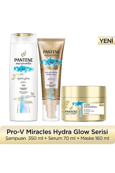 Pantene Hydra Glow 350 ML Moisturizing Shampoo + 160 ML Moisturizing Mask + 70 ML Hair Serum