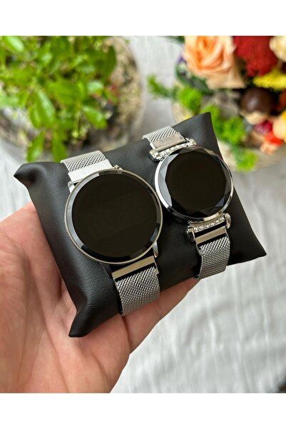 ÇENÇEN Çift Kol Saati Mıknatıslı Kordon Dijital Sevgili Saatleri 2 Ayrı Hediy...