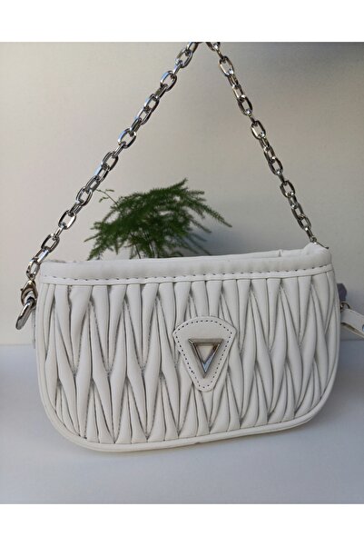 MK butik Women's Chain and Leather Adjustable Strap Shoulder Bag