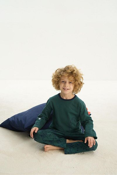 Sevim Green Long Sleeve Boy's Tracksuit Set - C7T0N7O8