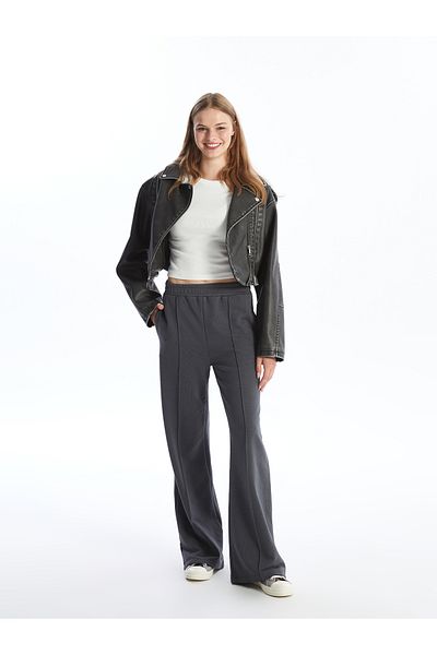 LC Waikiki Damen-Jogginghose mit weitem Bein und elastischem Bund