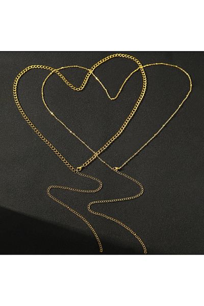 derokas Stainless Steel - Waist Chain, Scrunch and Bulk Chain Double