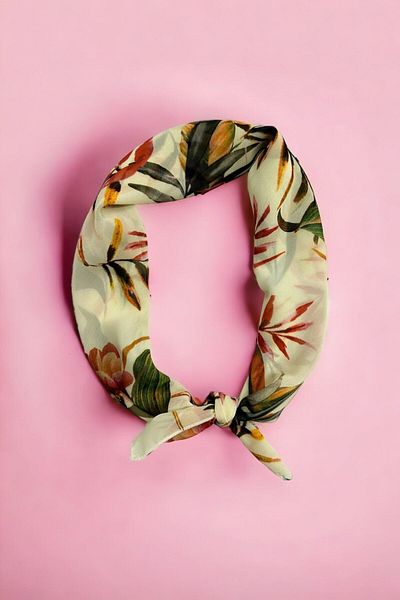 pistore Boho Style Red Leaf Patterned Bandana Scarf New Season Hair Accessory