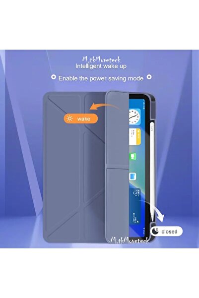 m.tk moveteck Samsung Galaxy Tab S9 Fe Plus 12.4 Kılıf Kalem Bölmeli Katlanabilir Standlı Pu Deri Yumuşak Silikon
