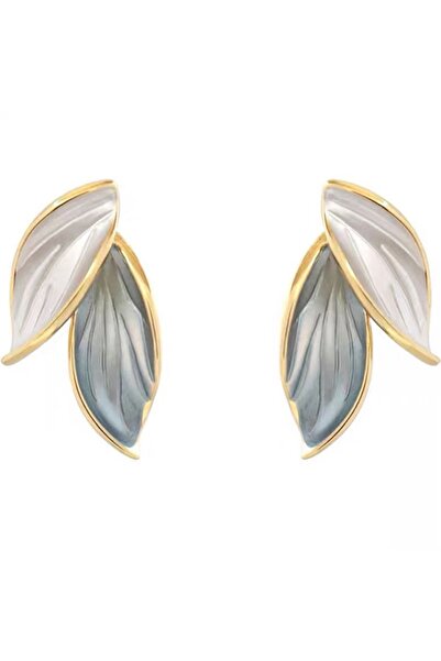 Mefy Gümüş İğneli Yaprak Bijuteri Küpe