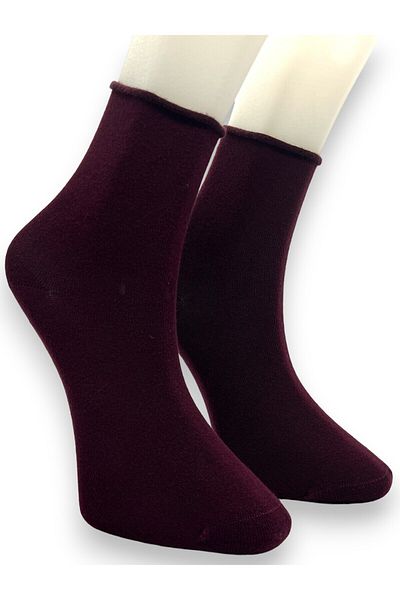 CİHO SOCKS Premium 3 Pairs Bamboo Women's Elasticless Roll Top Socket Seamless Socks / Non-Marking / Non-Squeezing Socks