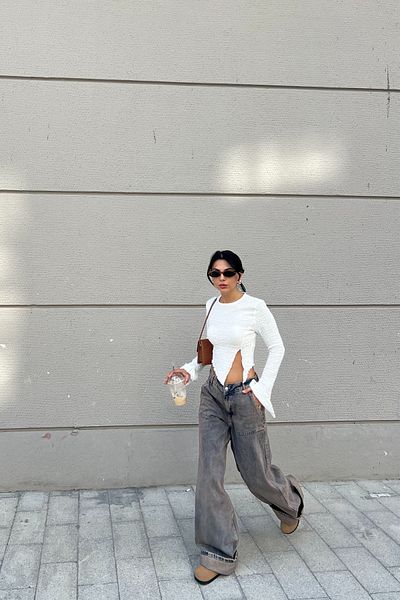 Seda Yalçın Atelier Baggy Jeans - Antique Color, Stitching Detail