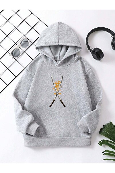 YUNAYT Παιδική μπλούζα με κουκούλα με στάμπα