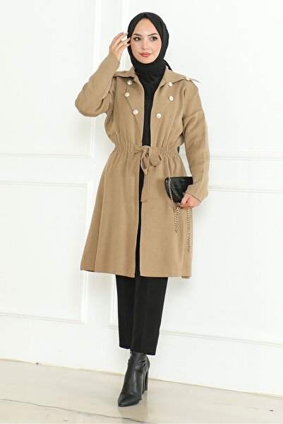 Bestenur Mink Beylem Elastic Waist Knitwear Cap 1193