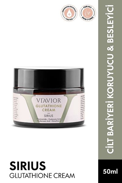 VİAVİOR Sirius Glutathione Cream Blemish - Skin Tone Equalizer, Anti Barrier, Strengthener 50ml (2,5% GLUTATION)