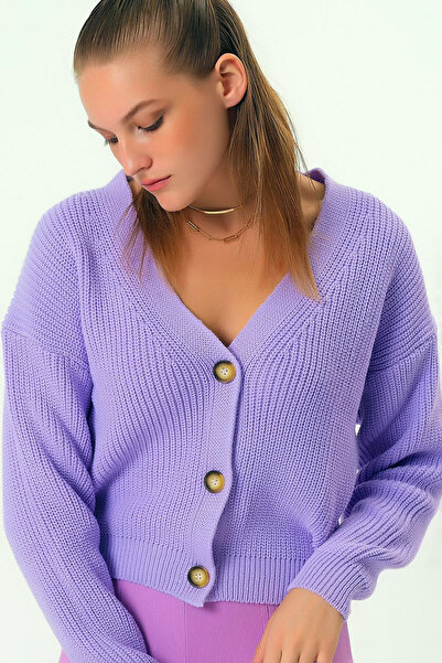 CoolLook Cardigan cu decolteu în V, cu mâneci lungi, fără umăr, tricot gros, ...