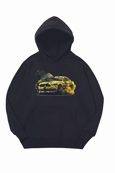 JDM Оранжев суитшърт с качулка Oversize