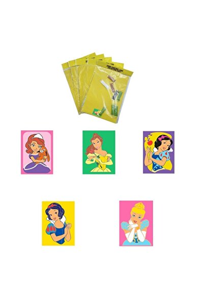 Red Castle ديزني برينسيس 5 قطع مقاس كبير A4 - مجموعة بطاقات رسم رملية للفتيات، قلعة حمراء KB-D-054