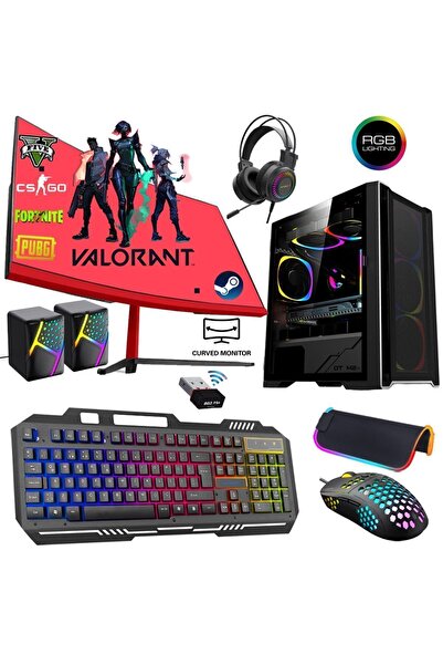 XASER Ruby X I5 4570 16gb Ram 512gb Nvme Ssd Gt730 4gb 24" Curved Oyuncu Masa...