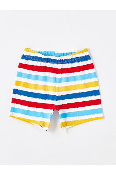 LC Waikiki Crew Neck rövid ujjú csíkos kisfiú pizsama szett rövidnadrággal