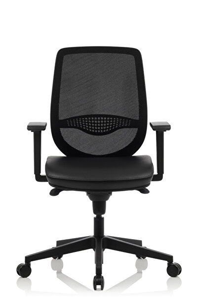 Bürosit Rhyme Plastik Ayarlı Kolçaklı Çalışma Koltuğu (SUNİ DERİ)