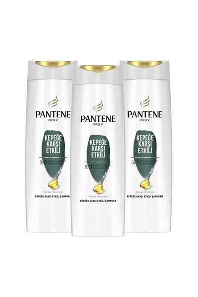 Pantene 350 ml X 3 Makeup Cotton - Shampoo in One Cream Care Cure, Coloring Effect Against Dandruff