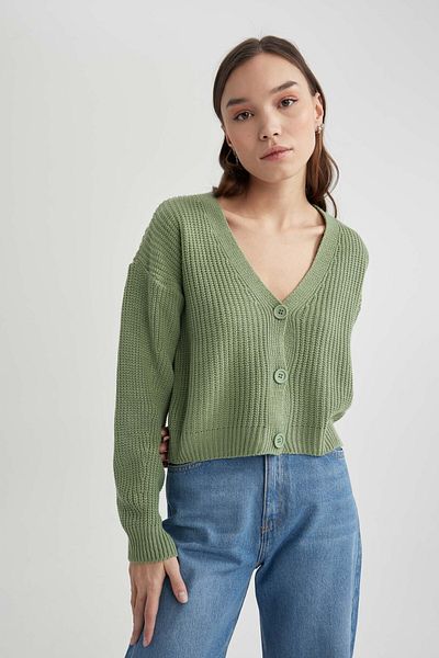 DeFacto Regular Fit V-Neck Cardigan B7867Axns