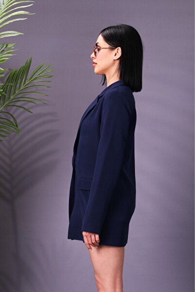 ŞeFa colection Γυναικείο Oversize Διπλό Υφασμάτινο Μπουφάν Blazer