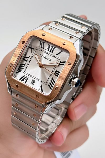 Ferrucci Square Model Steel Cord Men's Wristwatch