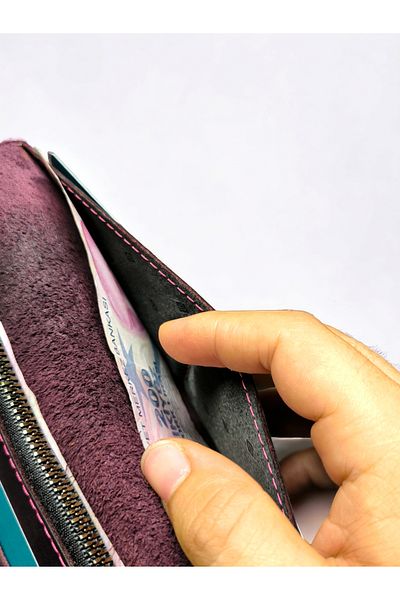 CRASSULA PREMIUM LEATHER Genuine Leather Handmade Zippered Clutch Bag Portfolio Wallet