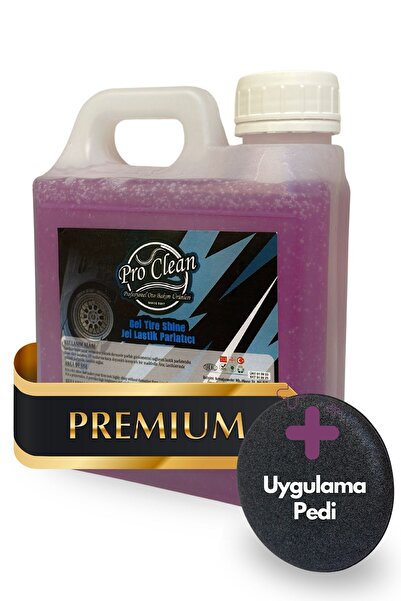 ProClean Lastik Parlatıcı Jel Premium 1 Litre ve Siyah Uygulama Pedi