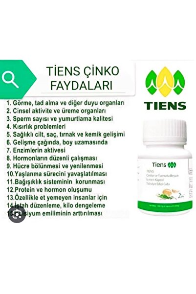 Tiens Tıens Çinko Ve Yumurta Beyazı Içeren Kapsül Takviye Edici Gıda