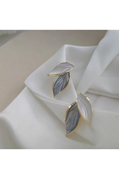 Mefy Gümüş İğneli Yaprak Bijuteri Küpe