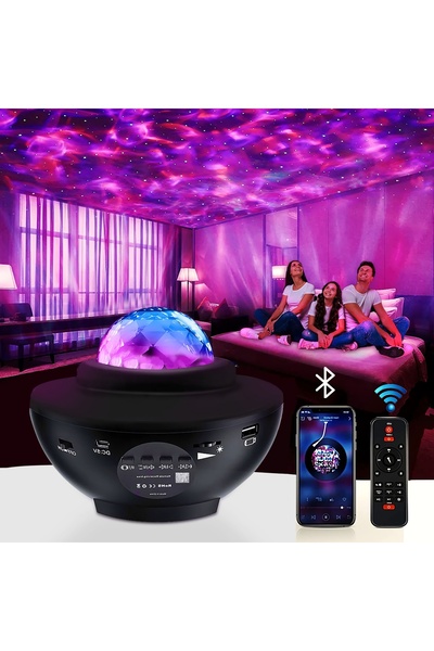 MJ TOYS Starry Projektör Bluetooth Usb Hoparlör Lazer Işıklı Renkli Disko Par...