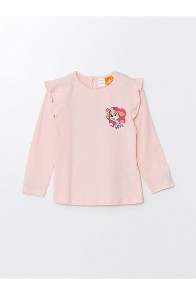 LC Waikiki Paw Patrol с принт - Тениска с кръгло деколте и дълъг ръкав за момиченце