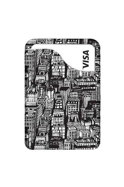 omix X300 X400 X500 X600 X700 X5 X6 X7 X3 X6 X7 Leather Card Holder Case Skyscraper