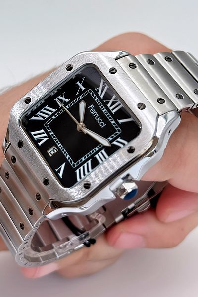 Ferrucci Square Model Steel Cord Men's Wristwatch