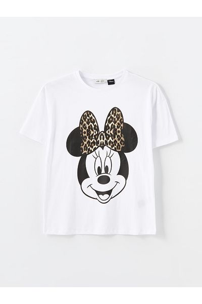 LC Waikiki Mickey Mouse Printed Women's T-Shirt - Crew Neck