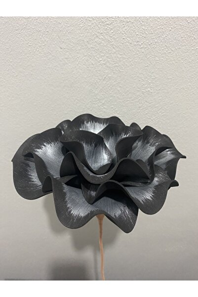 Ayka Aksesuar Floare artificială decorativă din latex Eva de lux, realizată manual, detaliată în negru argintiu - floare din spumă