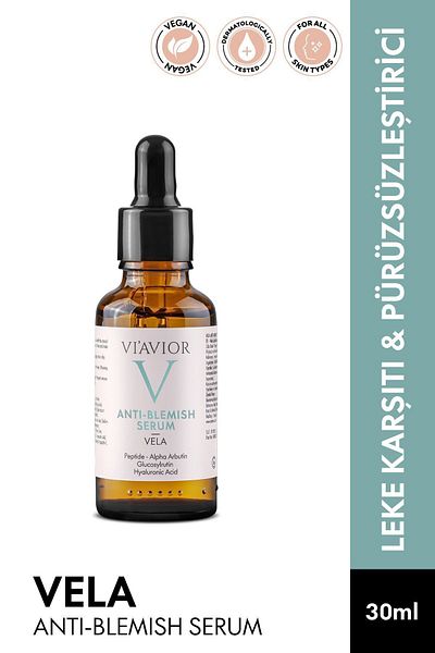VİAVİOR Vela Anti-Blemish Arbutin Skin Serum Vegan Moisturizer Brightening Smoothing 30ml