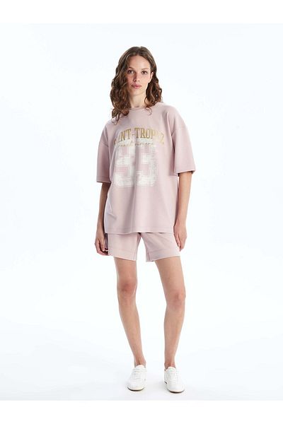 LC Waikiki Oversize Γυναικείο T-Shirt - Crew Neck, Printed, Κοντό μανίκι