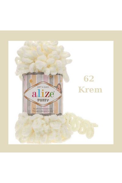Alize Puffy Hand Knitting Yarn Big Bowknot (ΜΟΝΟ) - 100 γρ. 9 Μ. Σχοινί δακτύλων, σχοινί κουβέρτας