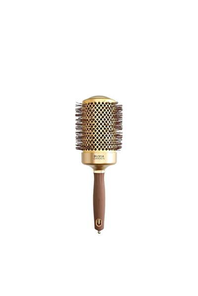Olivia Garden Επαγγελματική Βούρτσα Μαλλιών Shine Wavy Bristles Χρυσή και Καφέ 65