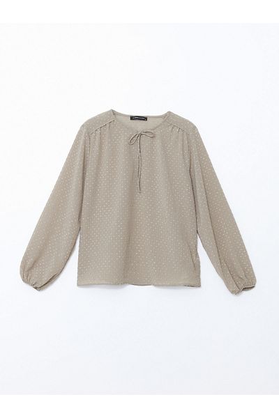 LC Waikiki Textured Tied Collar Women's Blouse