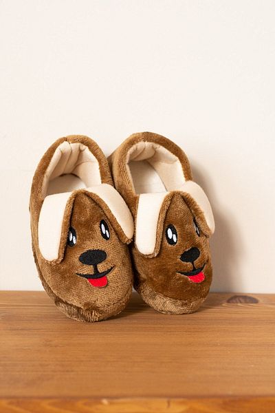 AlbiShoes Детски пантофи унисекс с памучна подплата - домашни обувки за детска стая с фигура на куче