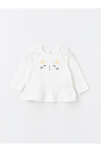 LC Waikiki Dívčí halenka s dlouhým rukávem a vyšívaným výstřihem - sada 2 ks