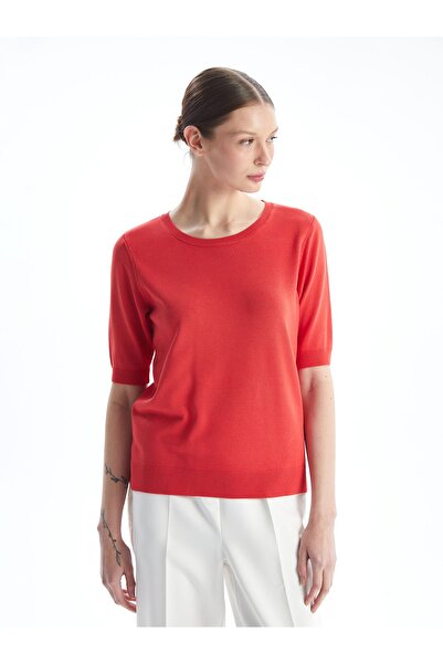 LC Waikiki Γυναικείο Πλεκτό Πουλόβερ - Crew Neck, Solid Cut, Κοντό μανίκι