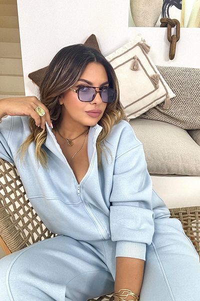 Sohotique By P Blue Zippered Tracksuit Set