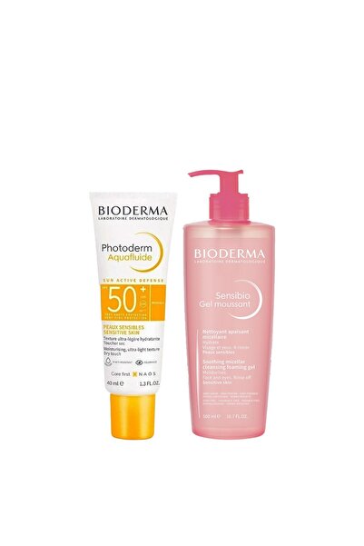 Bioderma Sensibio Temizleme Jeli 500 ml ve Photoderm Aquafluid Güneş Kremi 40 ml
