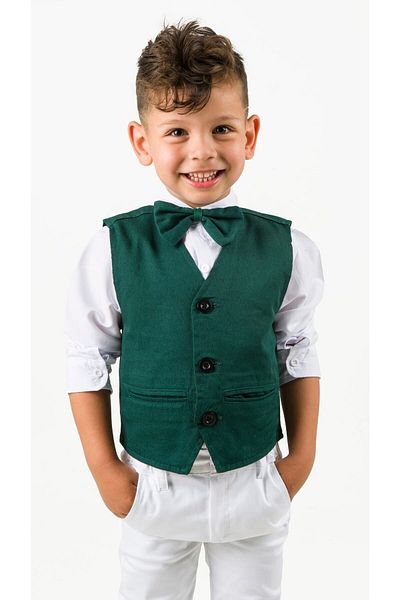 ÇOCUKÇA MODA Set 4 piese pentru bărbați cu vestă și cămașă