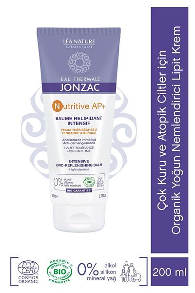 Eau Thermale Jonzac Organic Intensive Moisturizing Lipid Cream for Very Dry and Atopic Skin 200ml