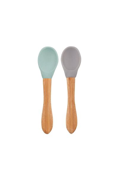 OiOi Food Spoon River Green / Powder Gray